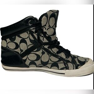Y2K Vintage Coach Monochrome Signature High-Top Sneakers size 7 worn once